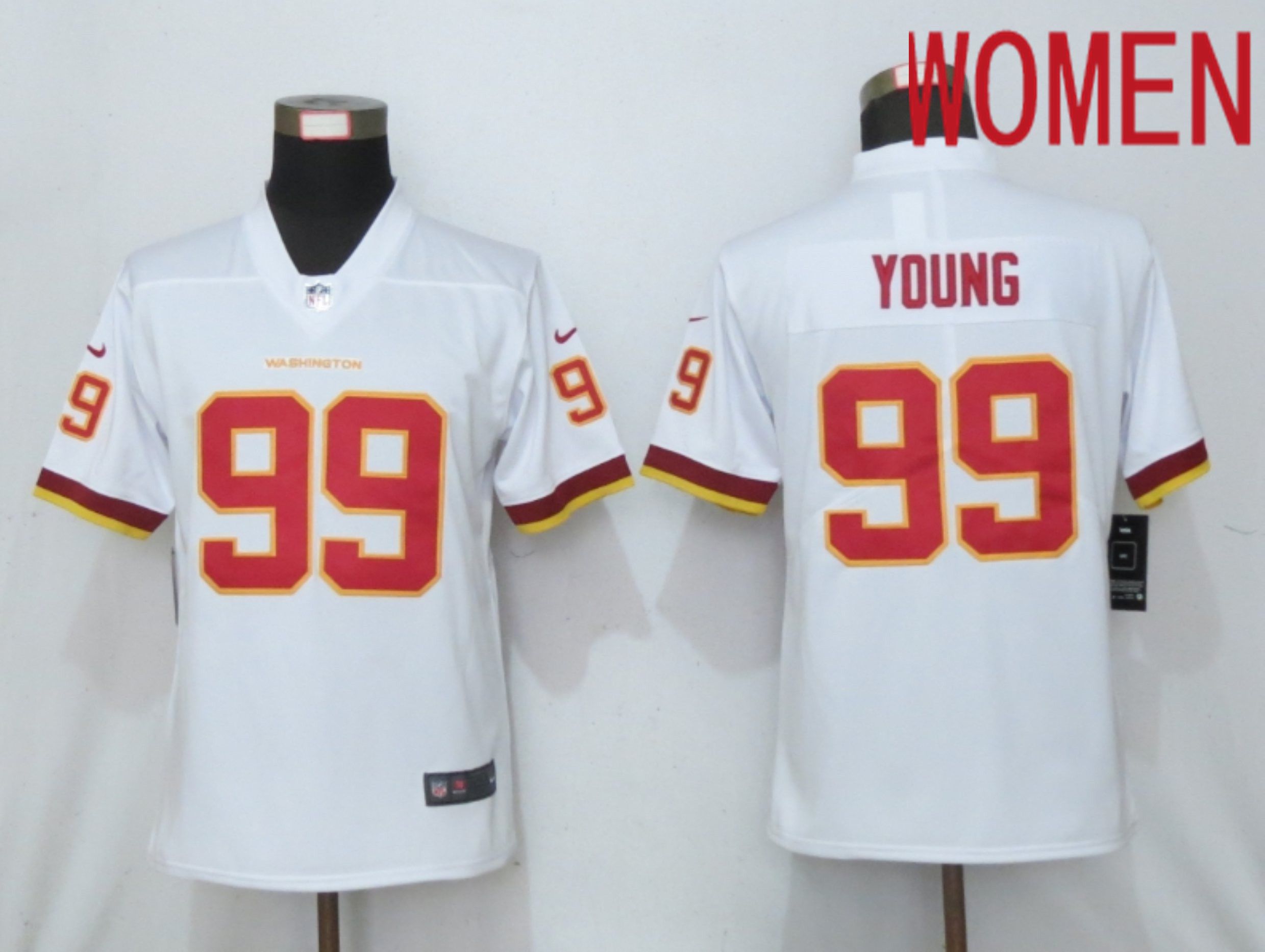 Women Washington Redskins #99 Young White 2020 Vapor Untouchable Elite Play NFL Nike Jerseys